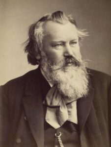 Johannes Brahms, Porträtfototo von 1889. Foto von C. Brasch.